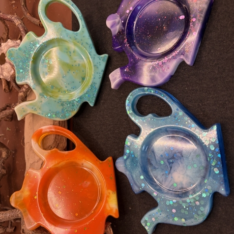 Handmade Epoxidharz-Untersetzer Set – Farbenfrohe Unikate