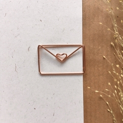 Herzenspost • 5 Büroklammern rosé Briefumschlag Herz