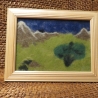 Landschaftsbild, gefilzt, mit Bilderrahmen