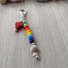 Handgearbeiteter Charm mit Fisch und Kreuz / Bunt