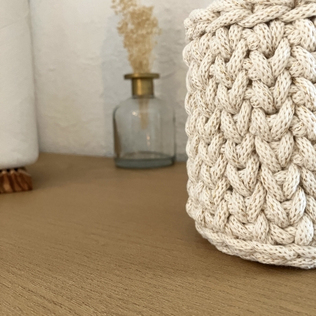 Stifthalter • Häkelkorb Büro Deko creme gold • Stiftehalter