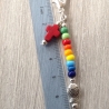 Handgearbeiteter Charm mit Fisch und Kreuz / Bunt