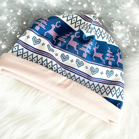 Mütze und Loop Set Kinder Norwegermuster I Mütze Sweat Halssocke 