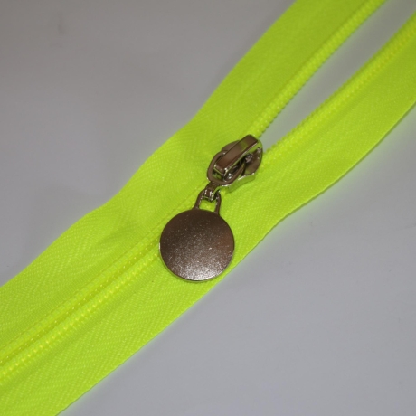 Reißverschluss neon gelb 5 mm neongelb + Zipper
