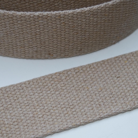 Gurtband Baumwolle recycelt 40 mm sand beige