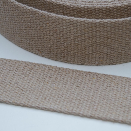 Gurtband Baumwolle recycelt 40 mm sand beige