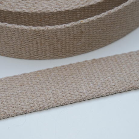 Gurtband Baumwolle recycelt 30 mm sand beige RE