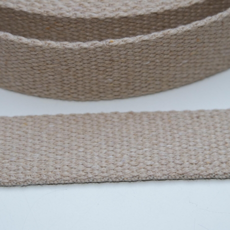 Gurtband Baumwolle recycelt 30 mm sand beige