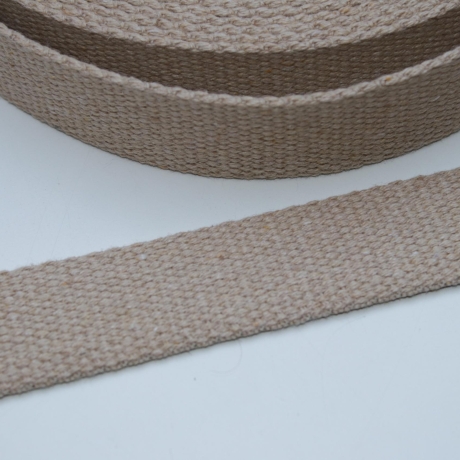 Gurtband Baumwolle recycelt 30 mm sand beige