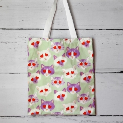 Einkaufstasche Anna Cats in love | Stoffbeutel