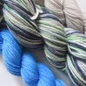 Handgefärbte Sockenwolle m. Merino - 1 x 50 und 2 x 25 Gramm