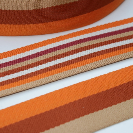 Gurtband 40 mm Streifen orange beige Töne gestreift RE