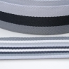 Gurtband 40 mm Streifen grau Töne schwarz gestreift