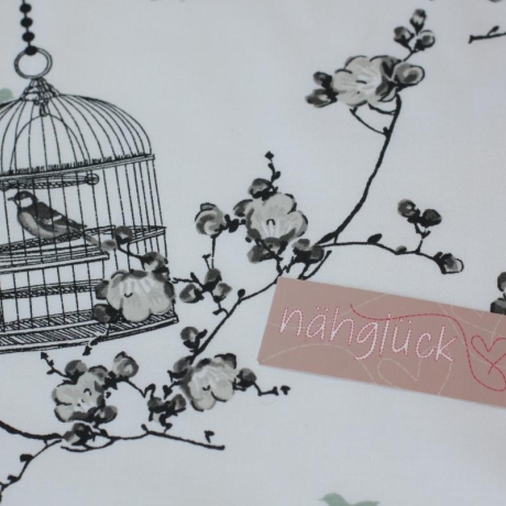 besch. Baumwolle COATED + Anti-Slip Birdcage charcoal Au Maison