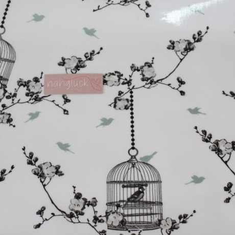 besch. Baumwolle COATED + Anti-Slip Birdcage charcoal Au Maison