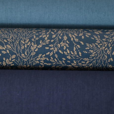 AUS 1209 REST 80cm beschichtet Leinen oxford blue blau AU Maison