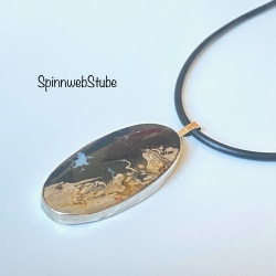 Halskette mit Anhänger Versteinertes Palmwurzelholz