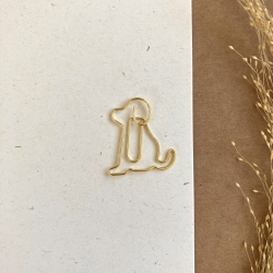 5 Büroklammern Hund gold Deko Geschenk BuJo