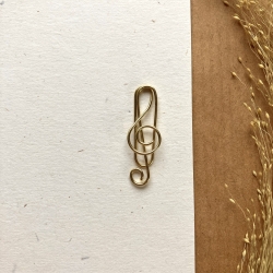 5 Büroklammern Notenschlüssel gold Weihnachten Musik