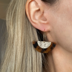 Ohrringe Leoprint gold Creolen mit Leopard Leo Muster 