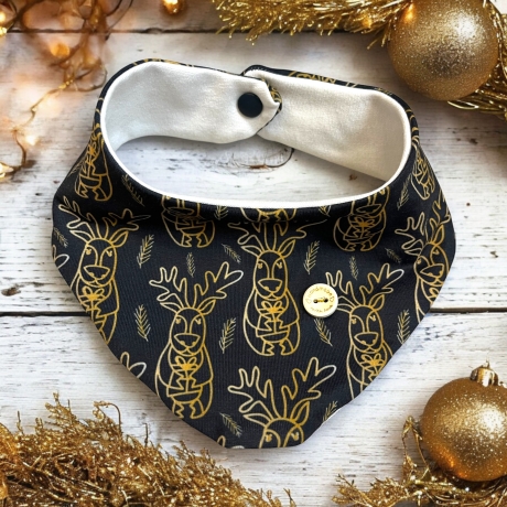 Weihnachtsoutfit marine goldene Rentiere I Rentierköpfe I Baby
