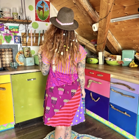 Vokuhila Kleid in A-Form Größe 38-42