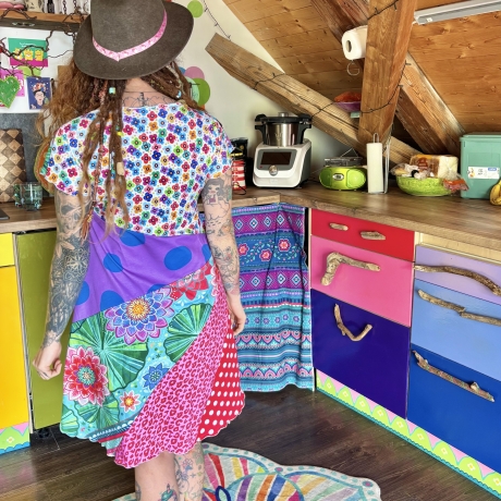 Vokuhila Kleid in A-Form Größe 38-42