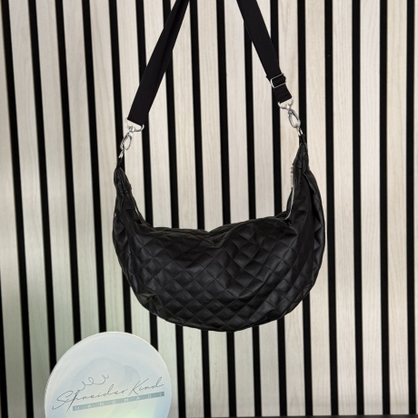 LuniBag Kunstleder Raute schwarz/silber