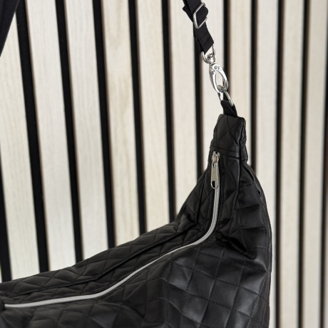 LuniBag Kunstleder Raute schwarz/silber