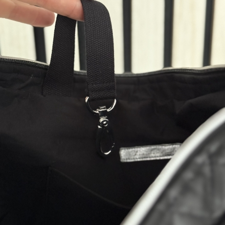 LuniBag Kunstleder Raute schwarz/silber