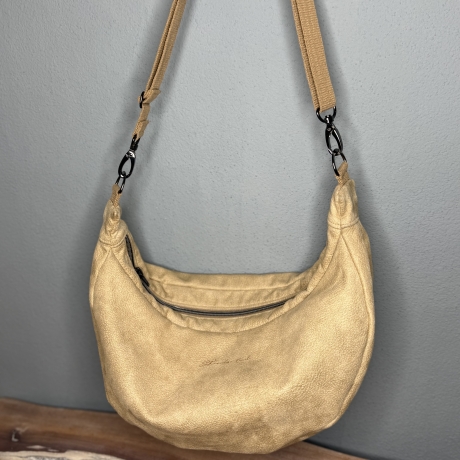 LuniBag beige Veluors  Kunstleder 