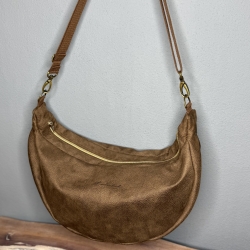 LuniBag braun/gold Veluors  Kunstleder 