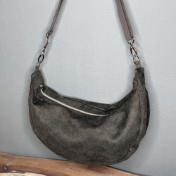 LuniBag grau/silber Veluors  Kunstleder 