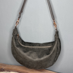 LuniBag grau/rosé Veluors  Kunstleder 