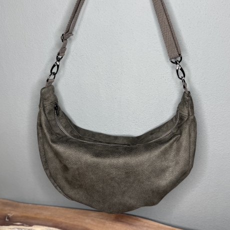 LuniBag grau/gunmetal Veluors  Kunstleder 