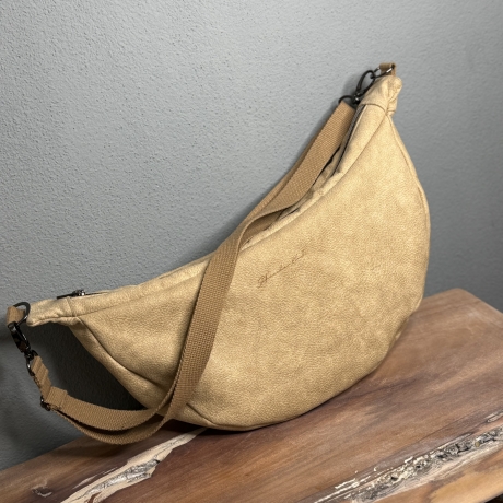 LuniBag beige Veluors  Kunstleder 