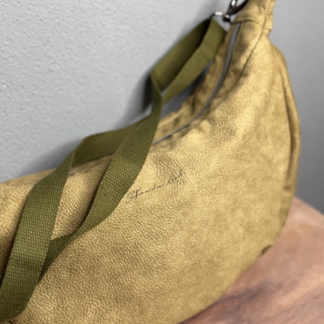 LuniBag olive Veluors  Kunstleder 