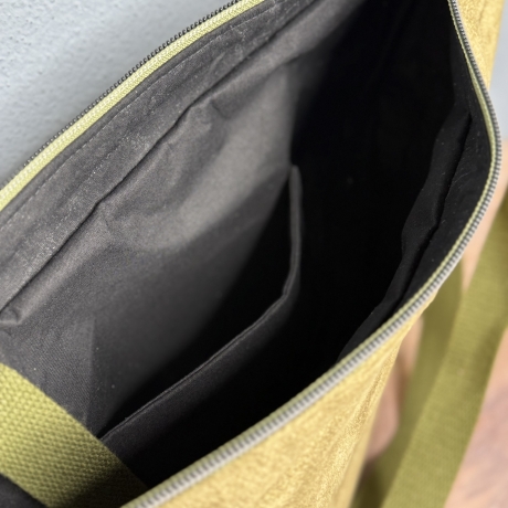 LuniBag olive Veluors  Kunstleder 