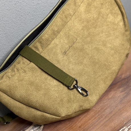 LuniBag olive Veluors  Kunstleder 