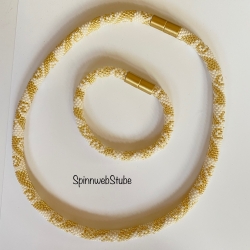 Schmuckset Halskette und Armband Mäander gold