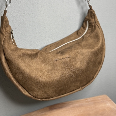 LuniBag braun/silber Veluors  Kunstleder 