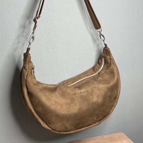 LuniBag braun/silber Veluors  Kunstleder 