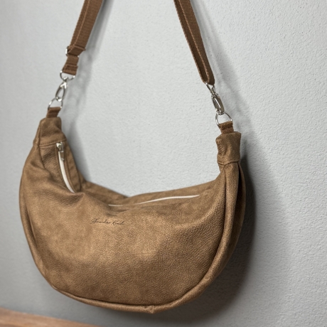 LuniBag braun/silber Veluors  Kunstleder 