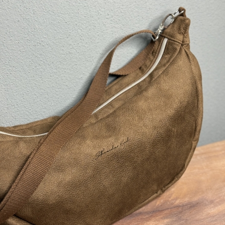 LuniBag braun/silber Veluors  Kunstleder 