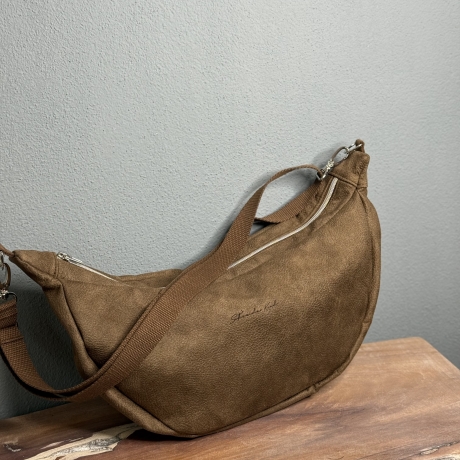 LuniBag braun/silber Veluors  Kunstleder 
