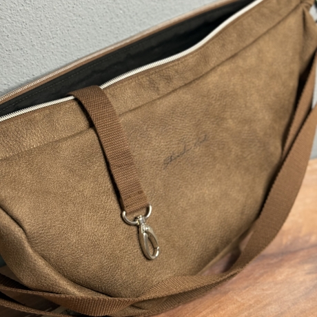 LuniBag braun/silber Veluors  Kunstleder 