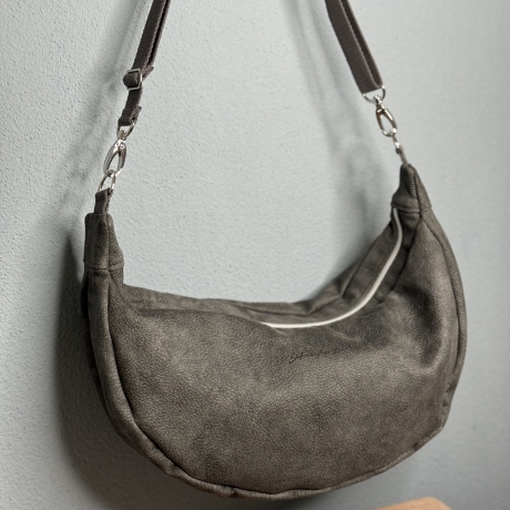 LuniBag grau/silber Veluors  Kunstleder 