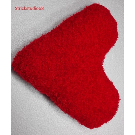 Kissen - Herzform - handgestrickt - rot
