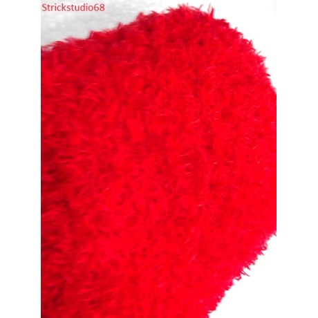 Kissen - Herzform - handgestrickt - rot