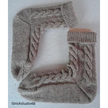 Socken mit Zopfmuster Gr.36/37 beige
